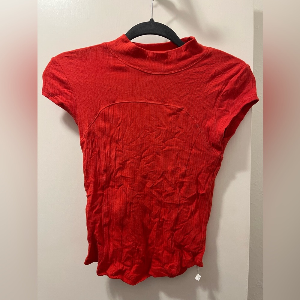 Free people red t shirt, size small